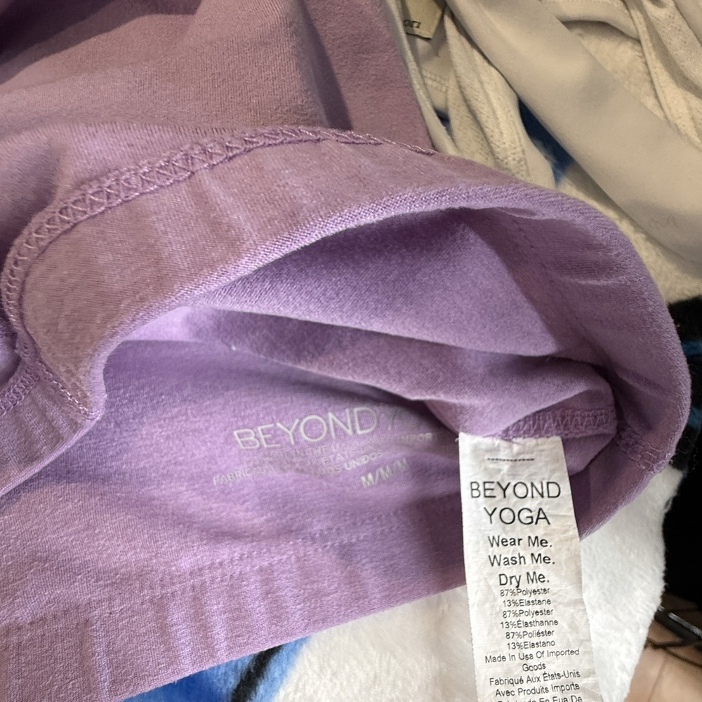 Beyond Yoga Spacedye Sports Bra Tank & Leggings Matching Set Purple Women's M - Picture 5 of 6